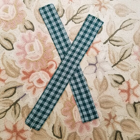 Green Plaid Drapes, Lined w/Valances - Picture 8 of 9